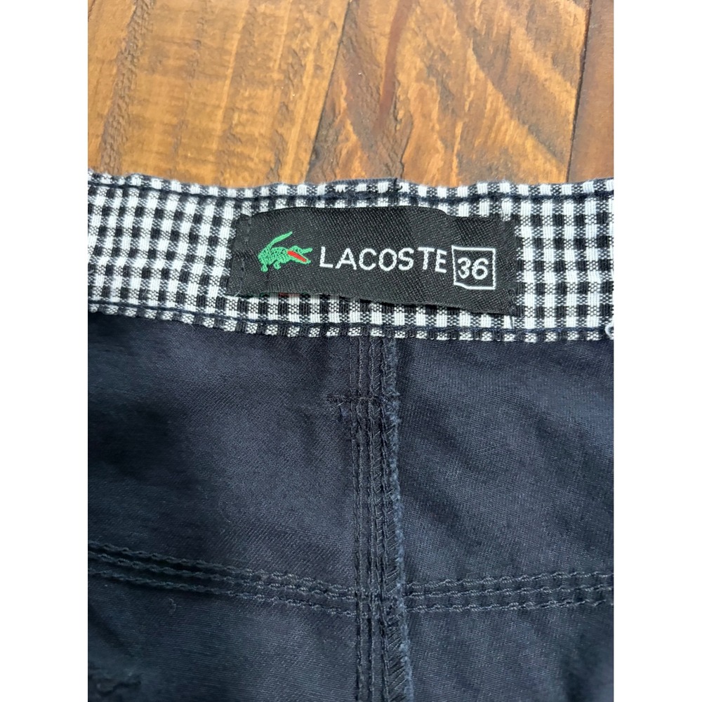 Lacoste Mens Navy Blue Cotton Cargo Shorts Size 36 Vintage Utility Pockets - Picture 5 of 16